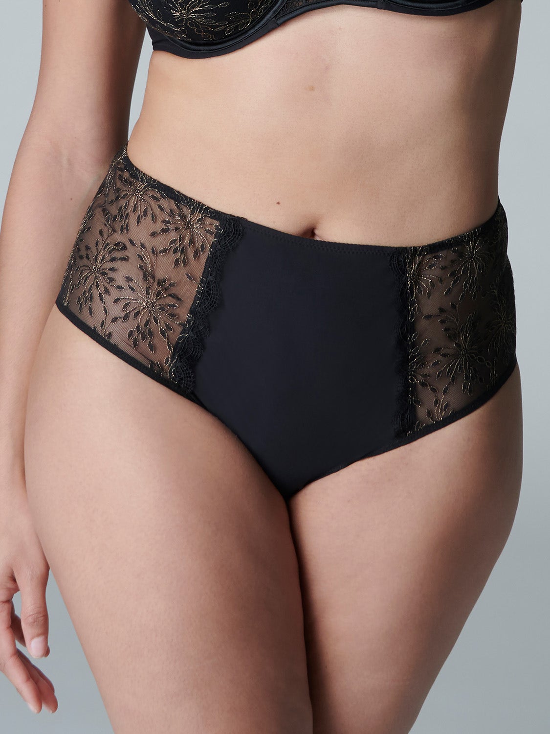 Simone Pérèle - Singuliere zwart/goud slip