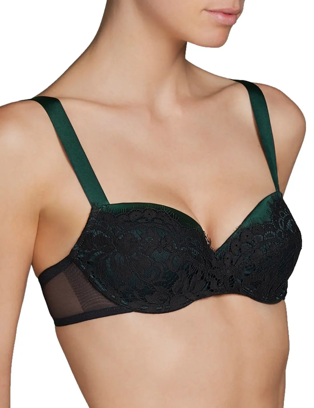 Andres Sarda - Megeve green/black zijde bh