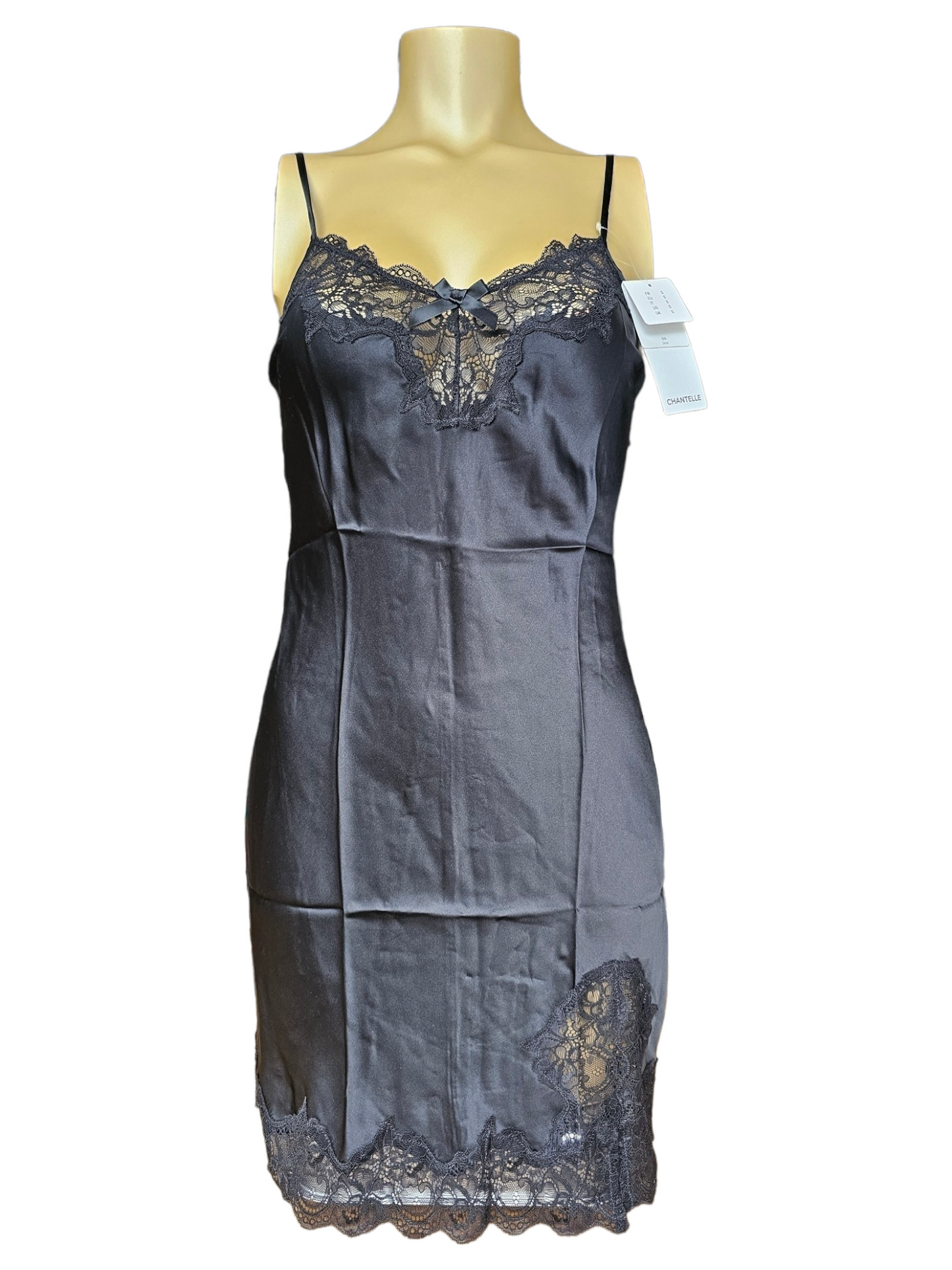 Chantelle - Sakura black satijn dress
