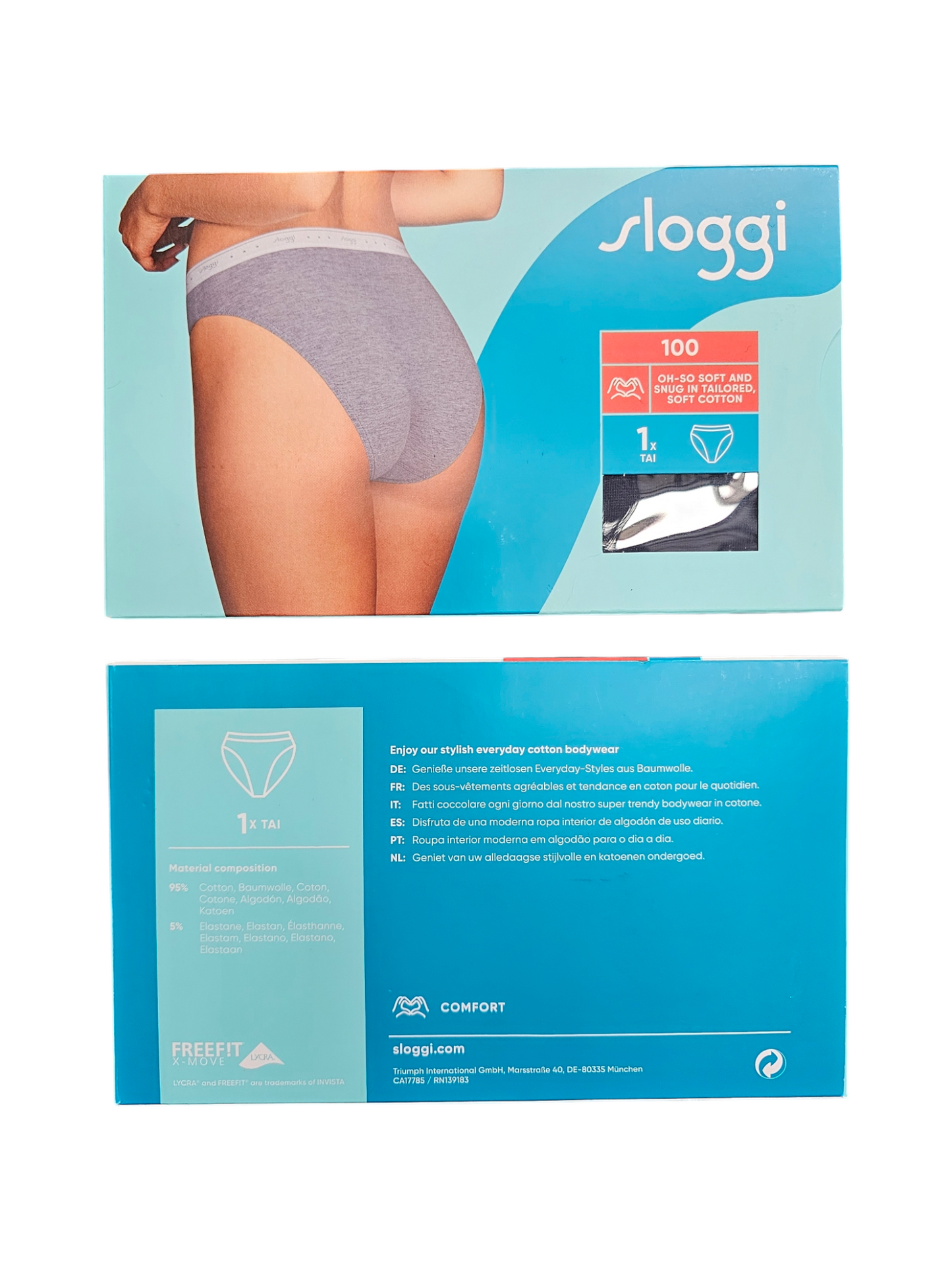Sloggi - 2-pack Cotton blauw dames slip