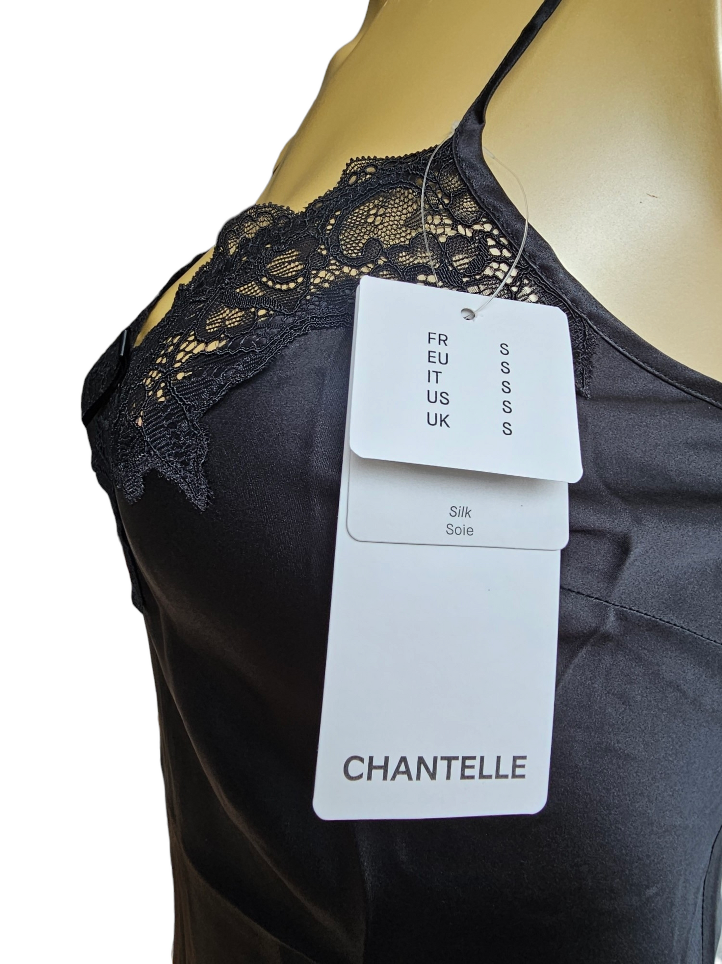 Chantelle - Sakura black satijn dress