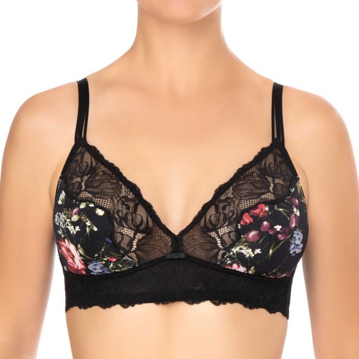 Conturelle by Felina - Midnight Flowers zwart zonder beugel bh