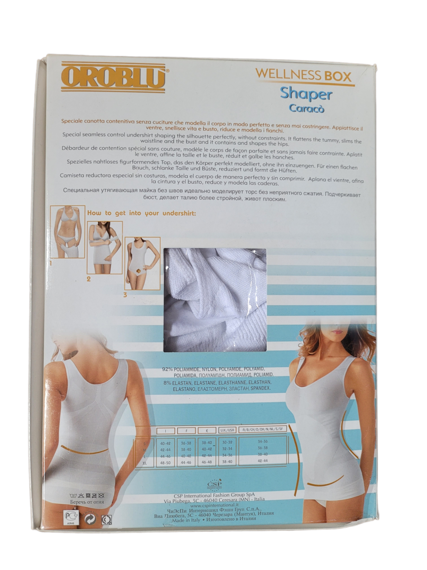 Oroblu - Wellness Box Shaper Shirt Wit / Nude / Zwart